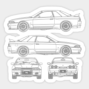 R32 GTR Blueprint Sticker